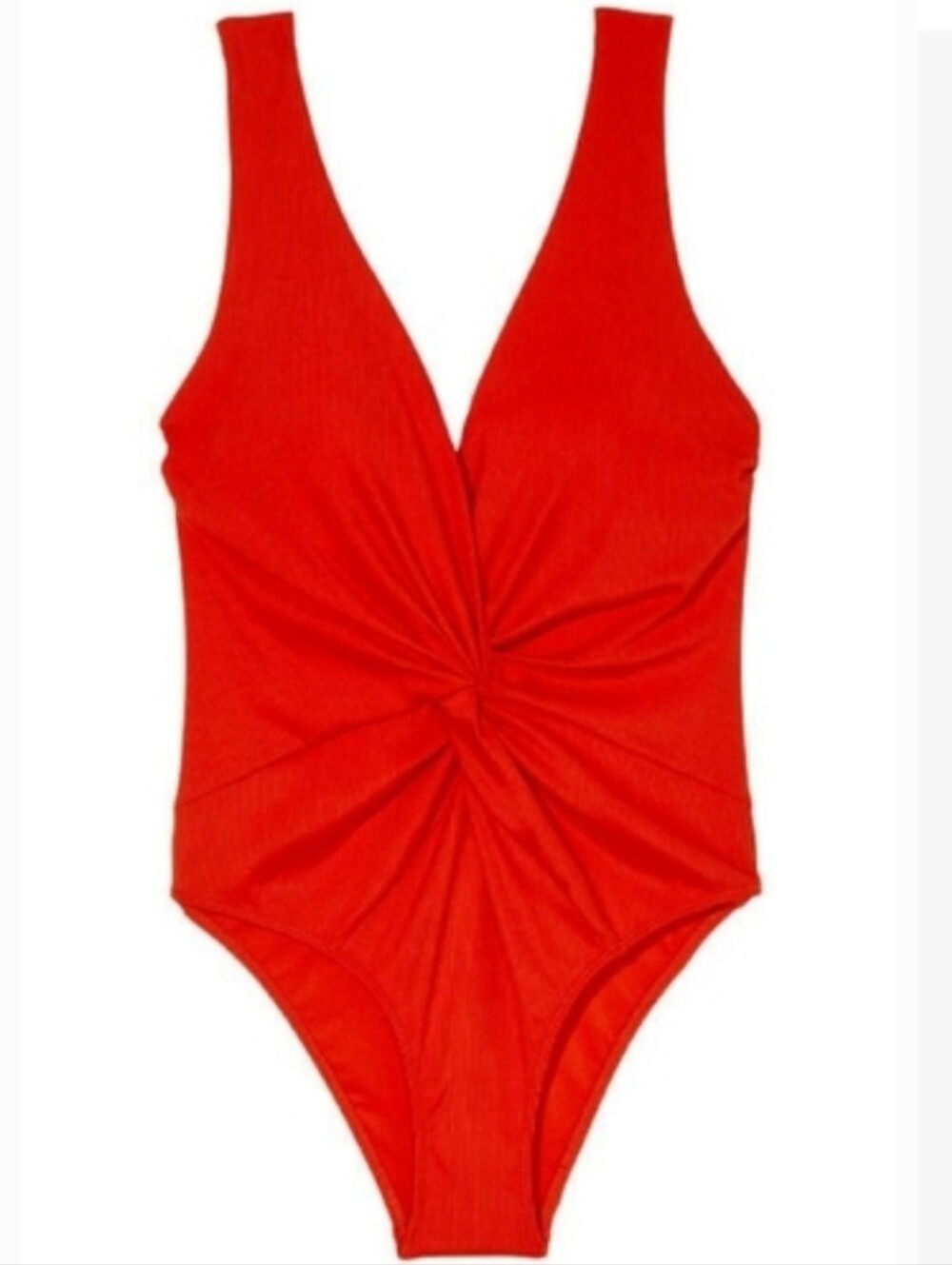Victoria's secret sexy swim twist plunge ribbed one-piece swimsuit MEDIUM RED